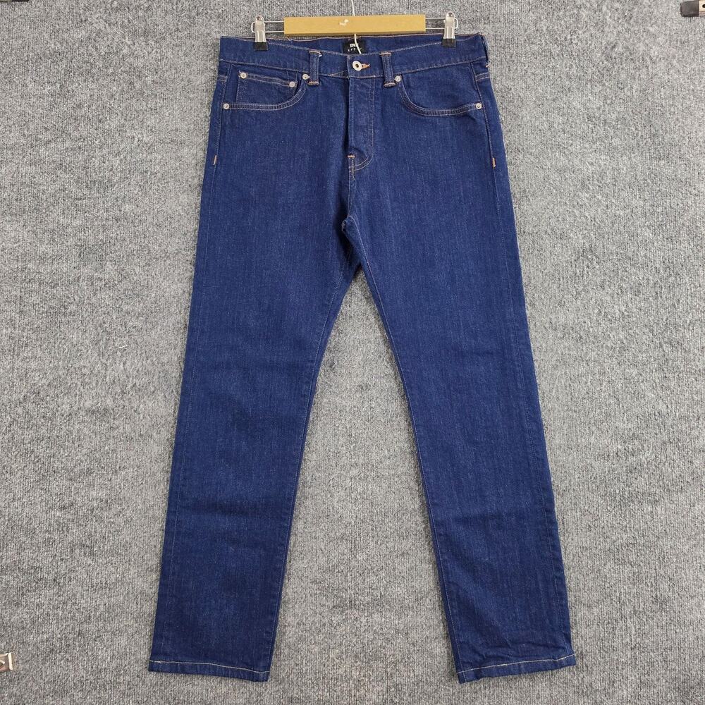 Edwin Jeans Mens 35x30 ED-80 Slim Tapered Dark Blue Denim Casual Workwear Office